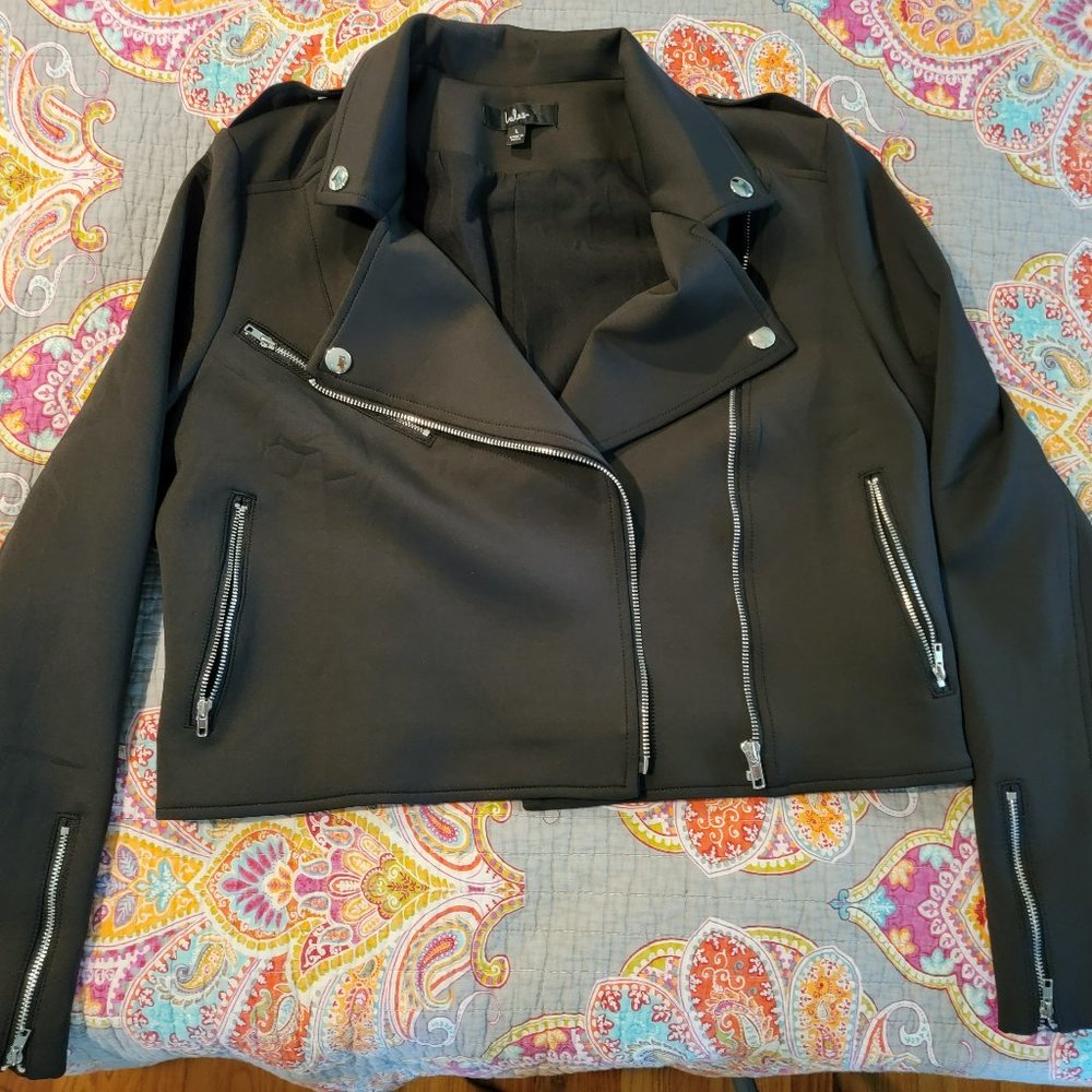 Lulus Black Moto Jacket Size Large Never Worn with Tags